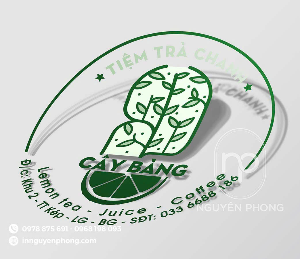 In logo trong suốt cho ly thủy tinh đẹp
